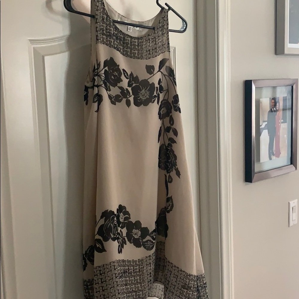 Max studio tan and black floral print summer dress
